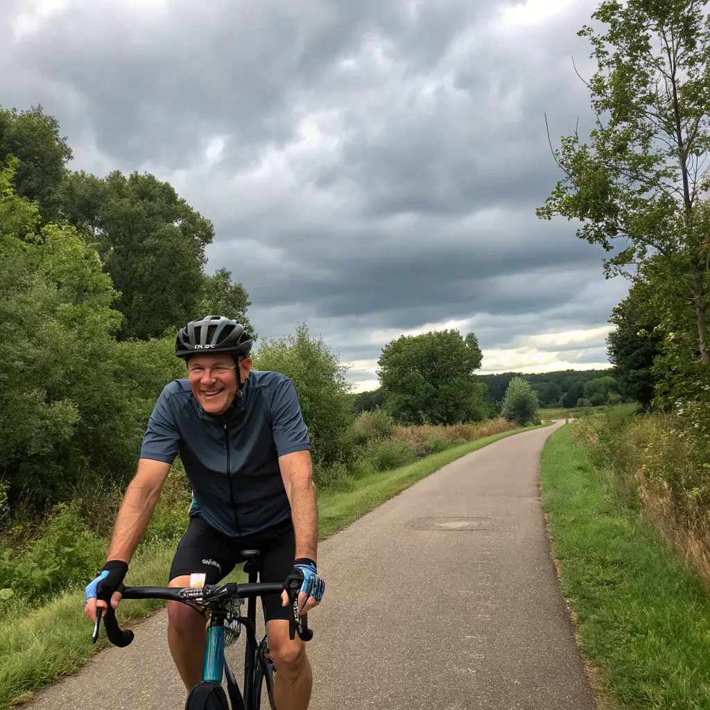 John enjoying a bike ride